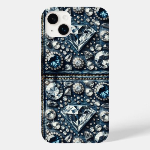 Denim  Diamonds Bling Gemstone Glam Jewels Case_Mate iPhone 14 Plus Case