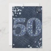 Denim & Diamonds Bling Sparkle 50TH 50 Birthday Invitation (Back)