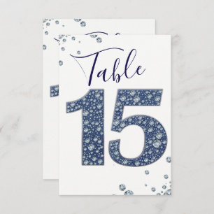 Denim & Diamonds Bling Sparkle Table Number 15