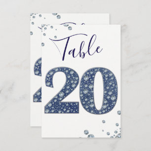 Denim & Diamonds Bling Sparkle Table Number 20