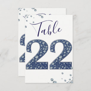 Denim & Diamonds Bling Sparkle Table Number 22