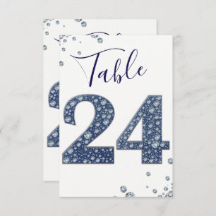 Denim & Diamonds Bling Sparkle Table Number 24