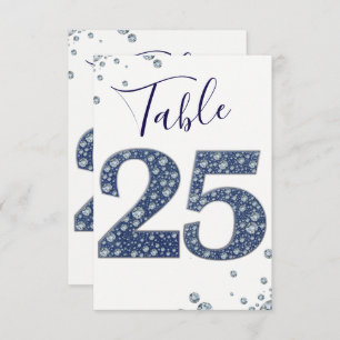 Denim & Diamonds Bling Sparkle Table Number 25