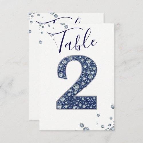 Denim  Diamonds Bling Sparkle Table Number 2 TWO