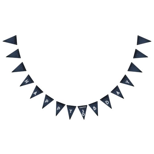 Denim Diamonds Blue Any Age Birthday Party Bunting Flags