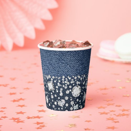 Denim  Diamonds Blue Jean Bling Birthday Party Pa Paper Cups