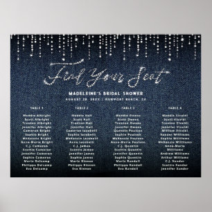 Denim Diamonds Bridal Shower Chic Seating Chart