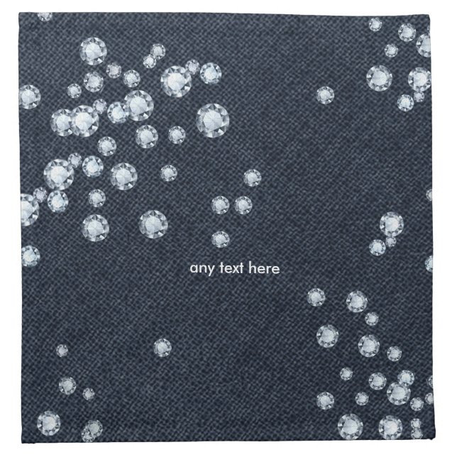 Denim & Diamonds Chic Party Elegant Cloth Napkins (Front)