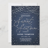 Denim Diamonds Elegant Glitter Blue Jeans Sweet 16