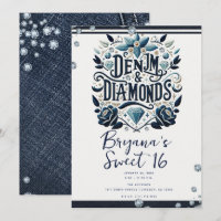 Denim & Diamonds Embroidered Floral Sweet 16