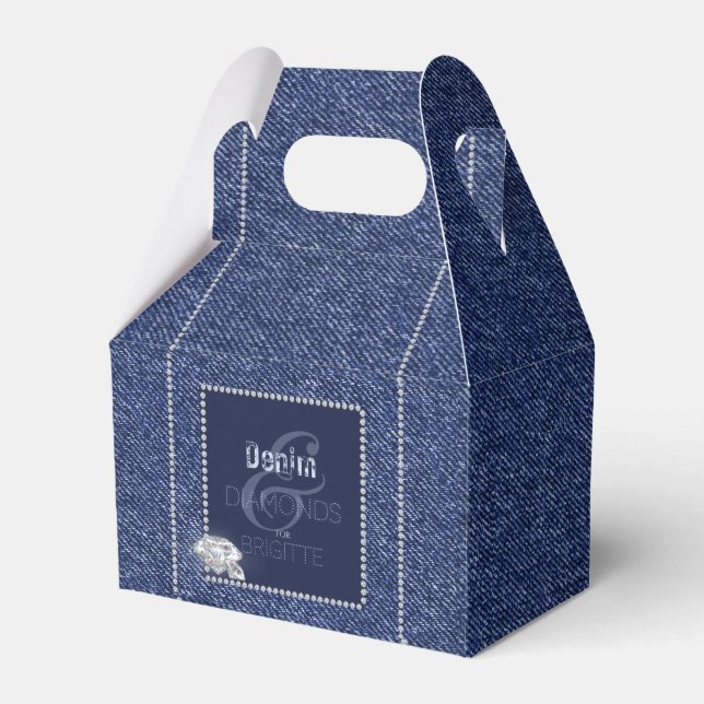 Denim & Diamonds Favor Boxes (Front Side)