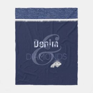Denim & diamonds fleece blanket