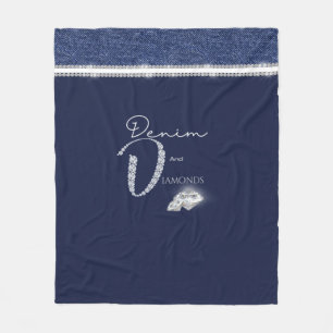 Denim & diamonds fleece blanket
