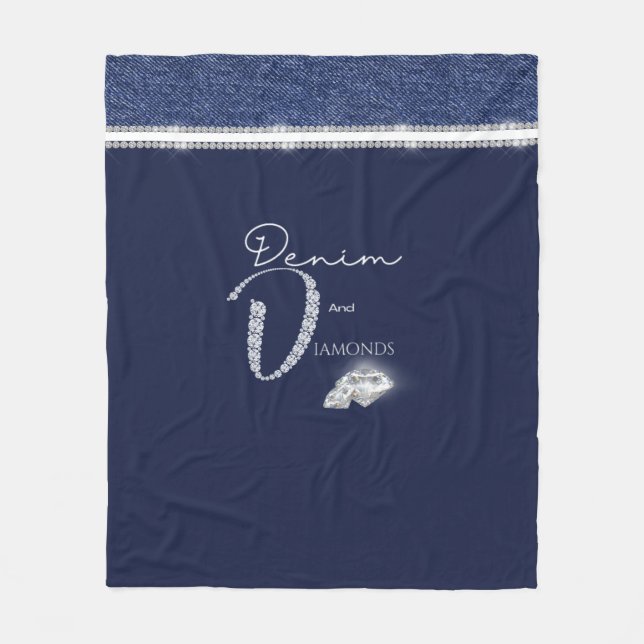 Denim & diamonds fleece blanket (Front)