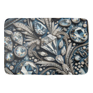 Denim & Diamonds Gemstone Bling Jean  Bath Mat
