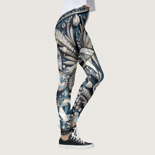 Denim & Diamonds Gemstone Jean Birthday Party Leggings (Right)