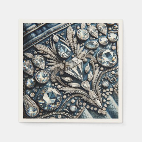 Denim  Diamonds Gemstone Jean Birthday Party Napkins