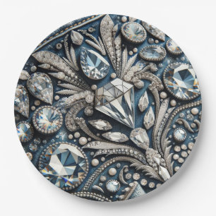 Denim & Diamonds Gemstone Jean Birthday Party Paper Plates
