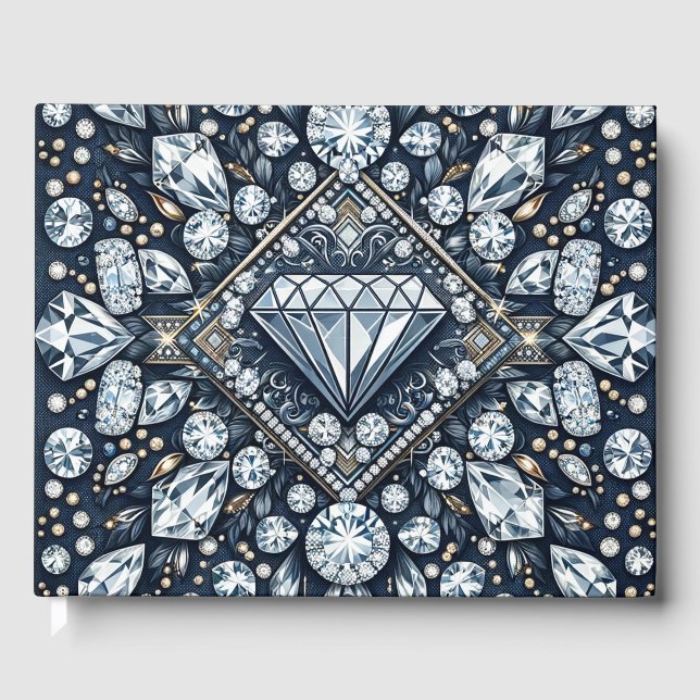 Denim & Diamonds Glam Bling Guest Book (Front)