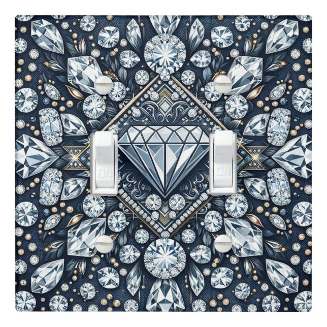 Denim & Diamonds Glam Bling  Light Switch Cover (In Situ)