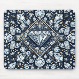 Denim & Diamonds Glam Bling Mouse Pad