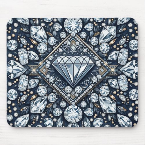 Denim  Diamonds Glam Bling  Mouse Pad