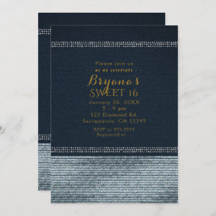 Denim & Diamonds Glam Bling Party Invitations
