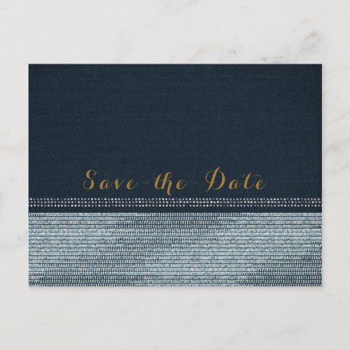 Denim  Diamonds Glam Bling Save the Date Party Announcement Postcard