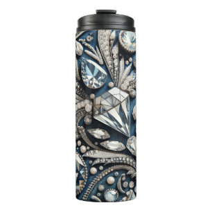 Denim & Diamonds Glam Bling  Thermal Tumbler
