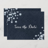 Denim & Diamonds  Glam Party Save the Date Announcement Postcard (Front/Back)
