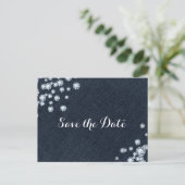 Denim & Diamonds  Glam Party Save the Date Announcement Postcard (Standing Front)