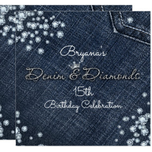 Denim And Diamonds Invitations Zazzle