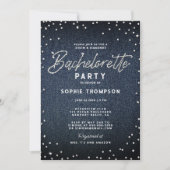 Denim Diamonds Glitter Elegant Bachelorette Party Invitation | Zazzle