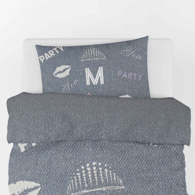 Denim Diamonds Glitter Personalized Teen Girl Gift Pillow Case (Creator Uploaded)