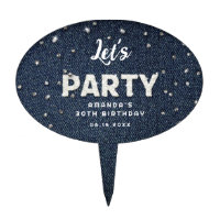 Lets Party - Glitter Cake Topper