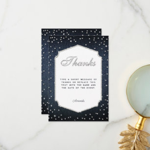 Denim Diamonds Glitter Rhinestones Frame Thank You