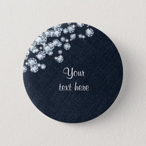 Denim  Diamonds Jean Princess Birthday Pin BUTTON