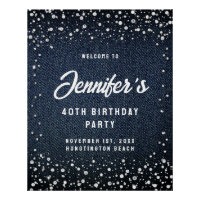 Denim Diamonds Pearls Birthday Party Welcome