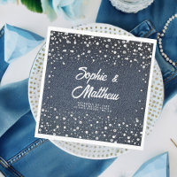 Denim Diamonds Pearls Blue Couple Wedding Shower