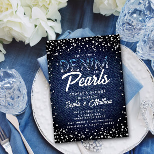 Denim and best sale pearls party attire