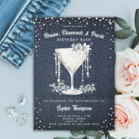Denim Diamonds Pearls Champagne Cup Birthday Party