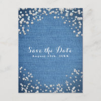 Denim & Diamonds Scattered Bling Save the Date