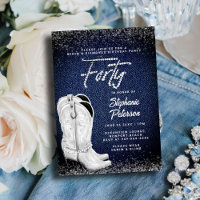 Denim Diamonds Script Cowgirl Boots 40th Birthday