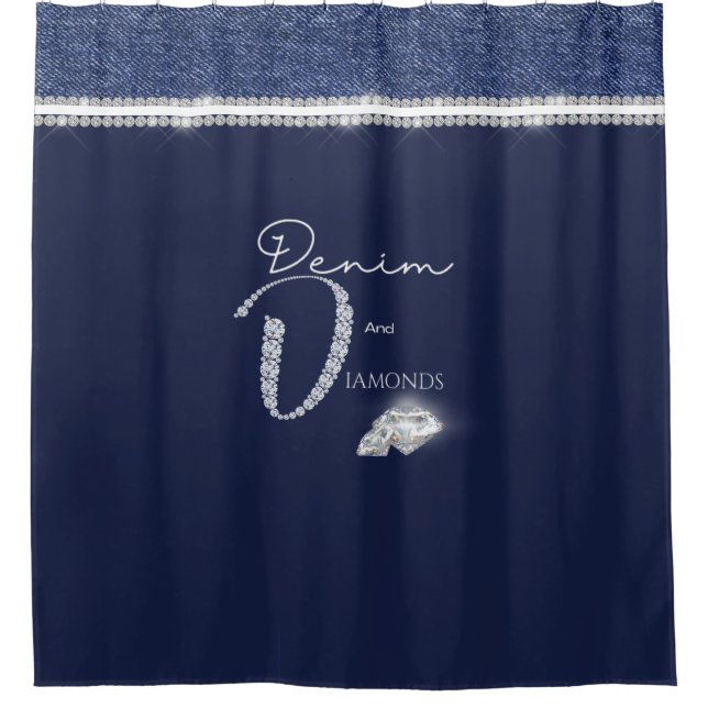 Denim & diamonds  shower curtain (Front)