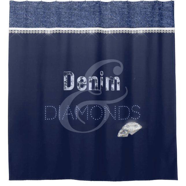 Denim & diamonds  shower curtain (Front)