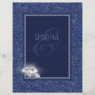 Denim & diamonds stationary paper.