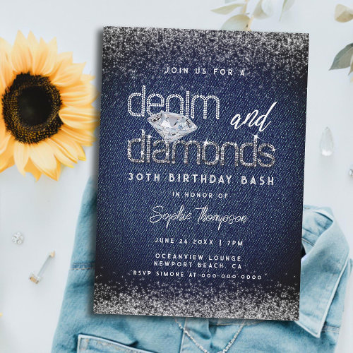 Denim Baby Shower Invitations - Match Your Color & Style Free!