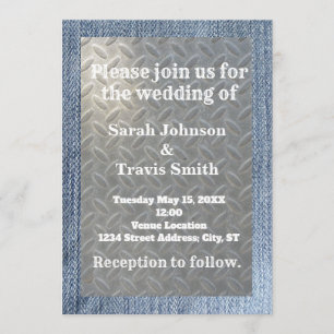 Denim & Diamonds Wedding Invitation