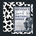 Denim & Diamonds Western Glam Cowgirl Sweet 16 Invitation<br><div class="desc">Customize any way you want.</div>