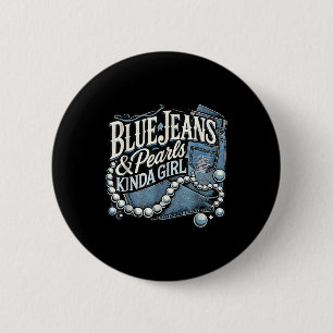 Denim Fabric Blue Jeans Pearls Skinny Jeans Lover Button